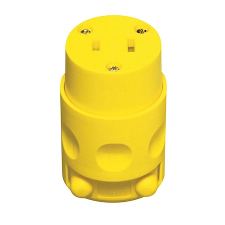 Leviton Straight Blade Connector, 1-15R, 15 A, 125V AC, 2 Pole, 2 Wire, Yellow 115CV-000